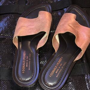Donald J. Pliner Pink Suede Slide Sandals